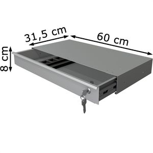 Produktbild für Unterbau-Schublade Kerkmann 3797, alusilber, aus Metall