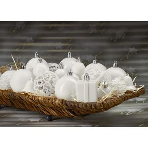 Produktbild für Weihnachtskugeln BRUBAKER 8000.01, creme weiß
