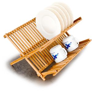 Produktbild für Abtropfgestell Relaxdays 10014073, Cross Bambus