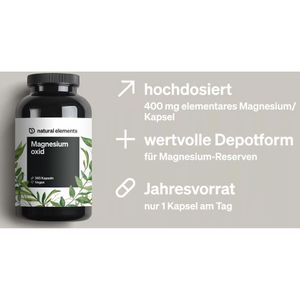 Produktbild für Magnesium natural-elements Oxid, 365 Kapseln