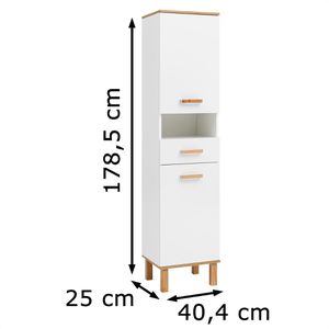 Produktbild für Badschrank Schildmeyer Padua 142179, mit 4 Füßen, weiß
