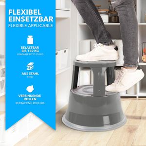 Produktbild für Rollhocker Casa-Pura FD-30714, aus Metall