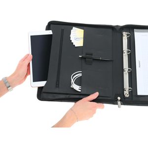 Produktbild für Schreibmappe Alassio 30014, Limone, schwarz, Echt Leder