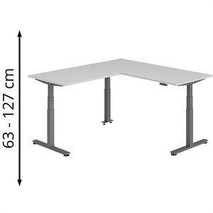 Schreibtisch Hammerbacher XDSMW, lichtgrau / graphit