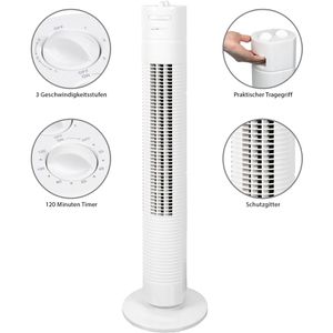 Produktbild für Ventilator Clatronic TVL 3770, weiß, 78cm