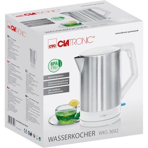 Produktbild für Wasserkocher Clatronic WKS 3692, silber-weiß