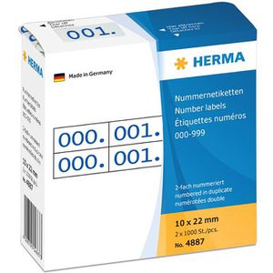 Nummernetiketten Herma 4887, 10 x 22mm
