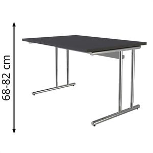 Produktbild für Schreibtisch Kerkmann Artline, anthrazit / chrom