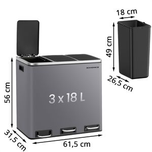 Produktbild für Mülleimer Songmics LTB054G01, mattgrau