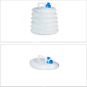 Relaxdays Wasserkanister oval faltbar, Kunststoff, mit Ablasshahn