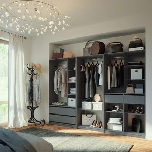 Produktbild für Kleiderschrank Vicco Elmo, 3er Set, anthrazit