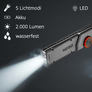 Produktbild für Taschenlampe Nebo Edge 2K, LED, aufladbar