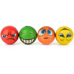 ewtshop Stressball Antistress-Bälle Set, bunt, ø 6cm, mit Gesicht, 4 Stück