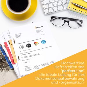 Produktbild für Heftstreifen perfect-line 34 x 150mm, farbig sortiert