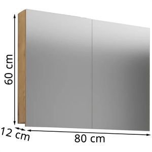 Produktbild für Spiegelschrank VCM Badinos 916934, honig eiche