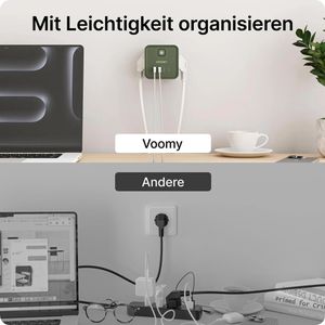 Produktbild für Steckdosenwürfel Voomy Split X7, mit Schalter, grün