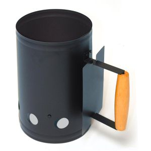 DEMA Anzündkamin Ø 16cm, Grillkohleanzünder, schwarz, Metall