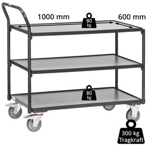 Produktbild für Tischwagen Fetra 2752-7016 Grey Edition, aus Metall &amp; Holz