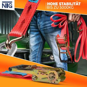 Produktbild für Spanngurt NTG rot, mit Haken &amp; Ratsche