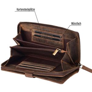Produktbild für Portemonnaie Ratschkatl Soferl, braun, aus Echt Leder