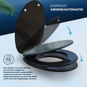 Produktbild für WC-Sitz CASARIA Toilettendeckel 108584, oval, aus Holz