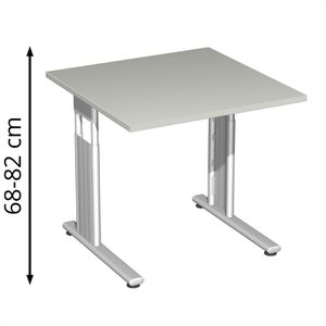 Produktbild für Schreibtisch Geramöbel Flex S-617101-LS, lichtgrau / silber