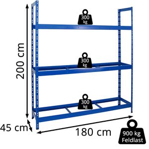 Produktbild für Reifenregal PROREGAL TIGER XL, blau, für 21 Reifen