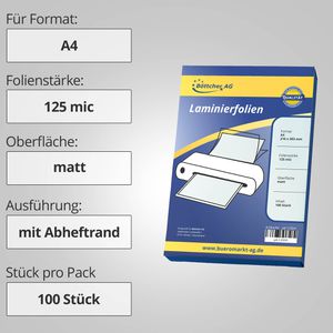 Produktbild für Laminierfolien Böttcher-AG Premium, DIN A4
