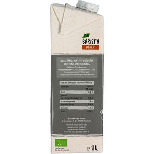 Produktbild für Haferdrink Berief aus europäischem Hafer, Barista, BIO