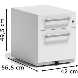 Produktbild für Rollcontainer Bisley Note, aus Metall, weiß