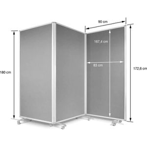 Produktbild für Stellwand Master-of-Boards fd-27554, auf Rollen, 3-teilig