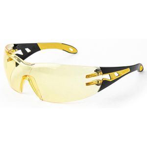Schutzbrille Uvex pheos, schwarz-gelb, Bügelbrille