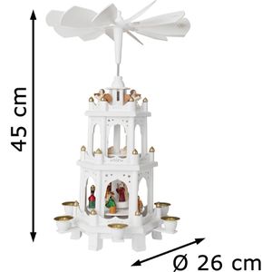 Produktbild für Weihnachtspyramide BRUBAKER weiß