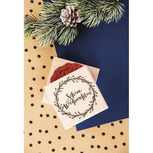 Produktbild für Motivstempel Rayher 29196000 Kranz, aus Holz