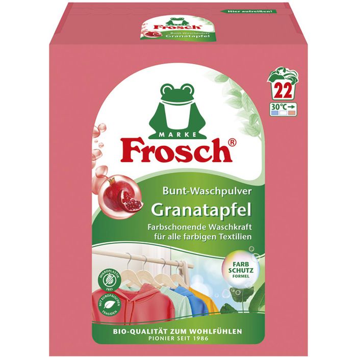 Frosch Waschmittel Granatapfel Bunt-Waschmittel, Pulver, 1,35 kg, Bio