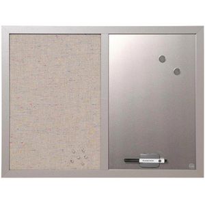 Kombitafel Bi-Office Lavander, 2 in 1, beige / silber