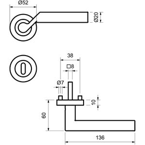 Produktbild für Drückergarnitur Alpertec Solid 1-R-C BB