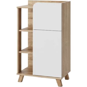 Badschrank Vicco Karen, 4 Füße, weiß / sonoma eiche