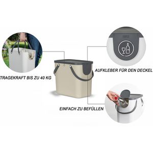 Produktbild für Mülleimer Rotho Albula 1024907422, Cappuccino