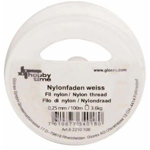 Nylonfaden Glorex 6 2210 108, auf Spule, weiß