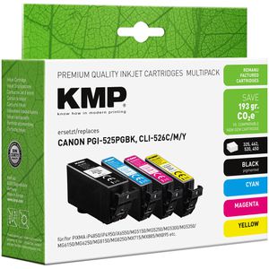 Produktbild für Tinte KMP C81V für Canon PGI-525PGBK + CLI-526CMY, Multipack