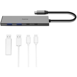 Produktbild für USB-Hub Hama USB-C-Hub 200147, grau