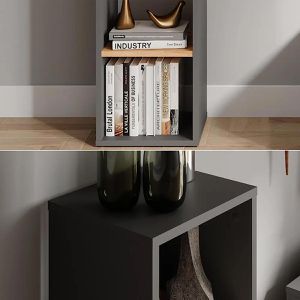 Produktbild für Bücherregal Vicco Orlando, anthrazit / eiche