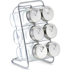 Gewürzregal Zeller silber, mit 3 Etagen und 6 Gewürzgläsern