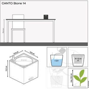 Produktbild für Übertopf Lechuza CANTO Stone 14, quarzweiß, 14 x 14 x 14 cm