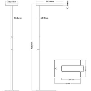 Produktbild für Stehlampe Alco 9080-1, LED, silber, 195 cm