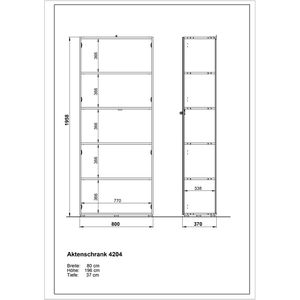 Produktbild für Aktenschrank Germania Monteria 4204-242, aus Holz