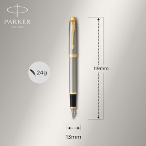 Produktbild für Füller Parker IM Brushed Metal G.C., Feder M