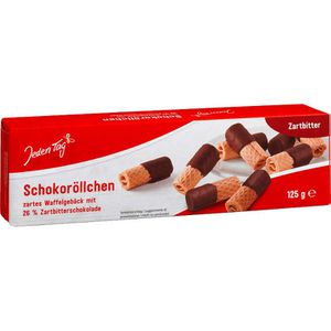 Produktbild für Waffeln JedenTag Schoko-Röllchen, Zartbitter