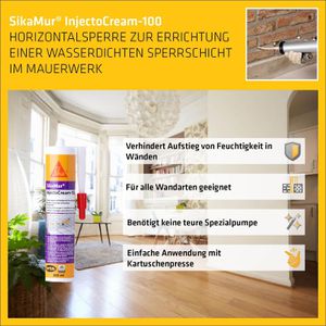 Produktbild für Dichtmasse Sika SikaMur InjectoCream-100, 300ml